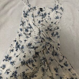 SHEIN Blue and White Floral Dress